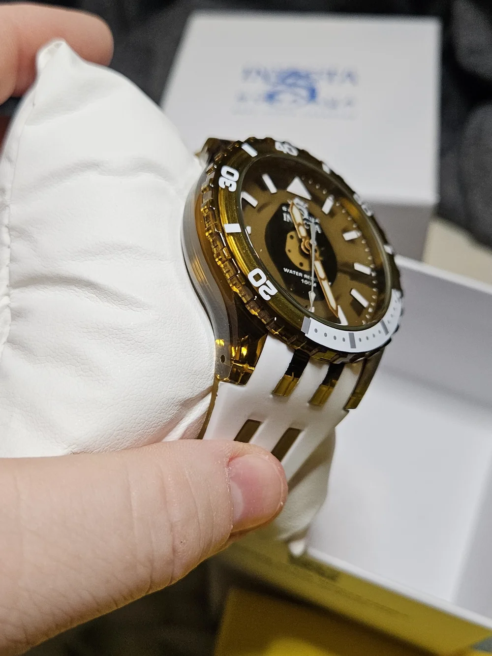 Invicta Subaqua Brown and White Transparent Dive-Style Watch